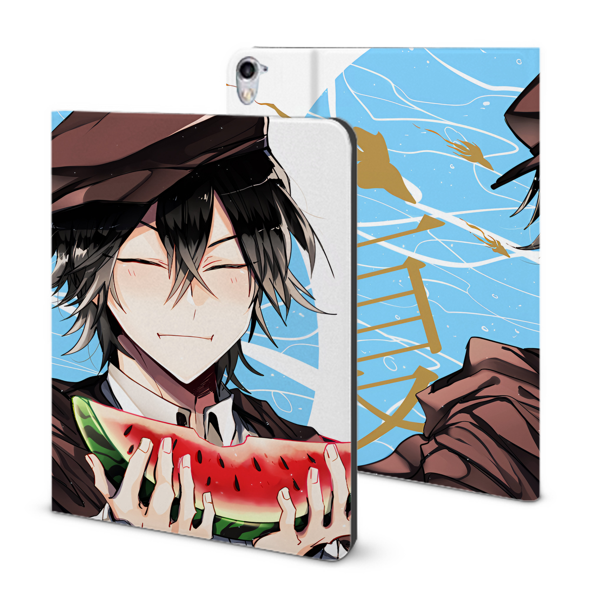 （画像用） 文豪ストレイドッグス Bungo Stray Dogs IPad ケース ブック型 PUレザー TPU 耐衝撃 軽量 薄型 ペン収納なし 全面保護 IPad 各モデル対応